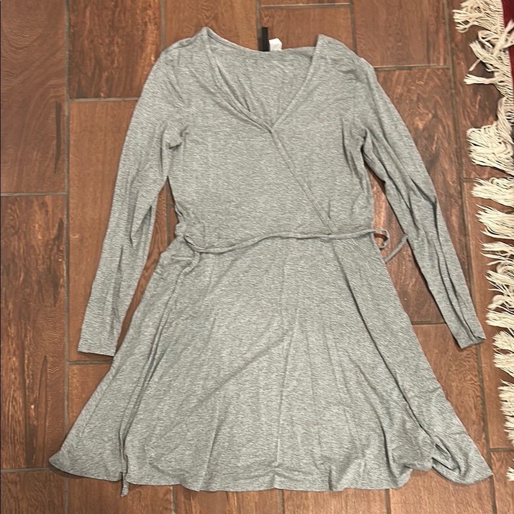 H&M size 12 gray wrap swing dress